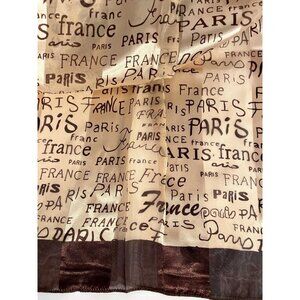 40" Square scarf France Paris  brown gold neutral tone on tone design elegant